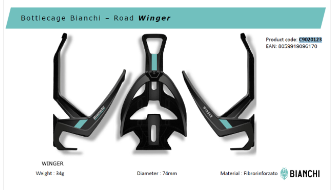 BIANCHI水壶架 DELTA Carbon CK16/blk matt碳纤维 高密度纤维