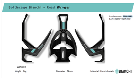 BIANCHI水壶架 DELTA Carbon CK16/blk matt碳纤维 高密度纤维