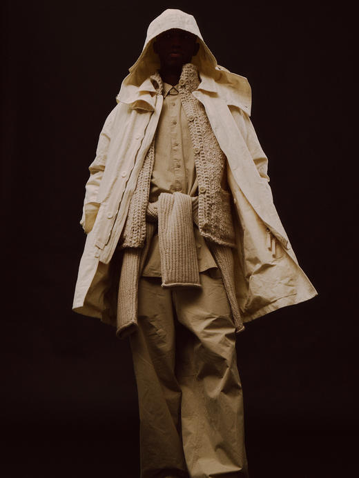 Casey Casey 25AW 藕白色厚羊毛手织开衫 商品图3