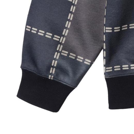 WT204SDSA男士2025新款轻奢痞帅男装撞色不规则图形半拉链立领卫衣百搭 商品图4