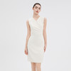 IWY/气质无袖收腰连衣裙女新款米白色医美接待工作服职业裙Q15206 商品缩略图5