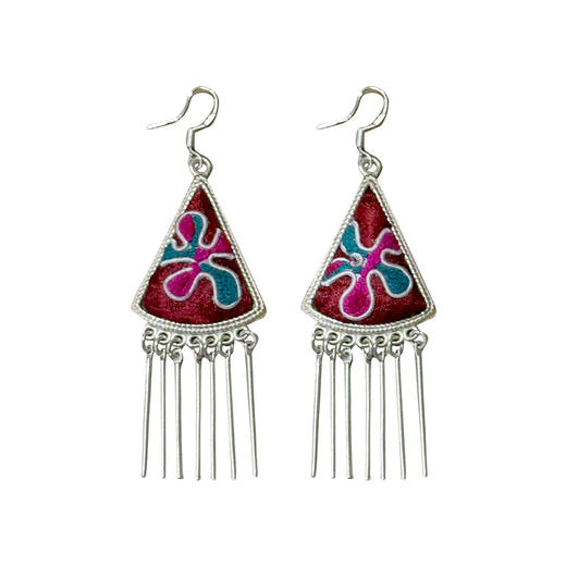 【新品耳饰】绯墨老绣耳环 | 现货加急发 手工孤品之作 匠心甄选 支持退换货 有运费险 商品图4