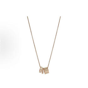 【预售7天左右发货】【香港直邮】COACH/蔻驰奶茶粗三环经典标志项链