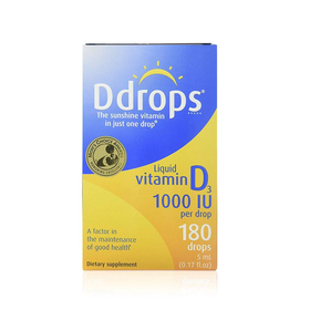 【保税仓】Ddrops维生素D3滴剂 1000IU 180滴