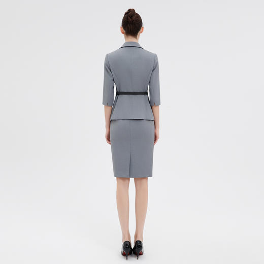 IWY/七分袖灰色西装套裙女初秋案场客服接待职业装气质干练正装 商品图5