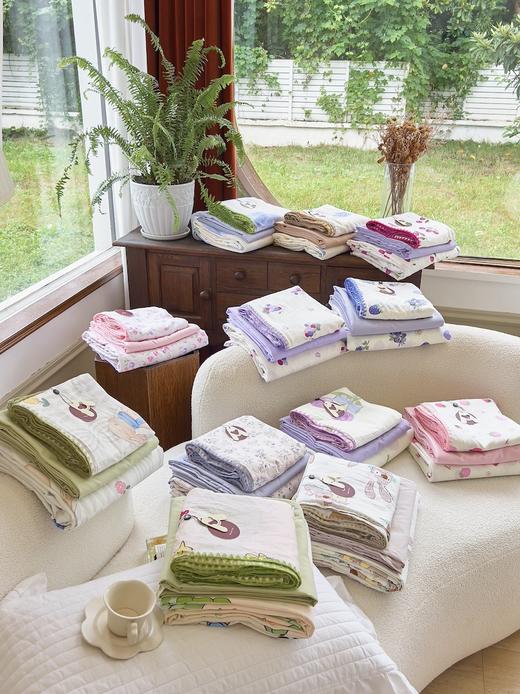 A类母婴级双层纱碎花新款印花水洗柔软双层纱贝壳绣四件套 商品图0