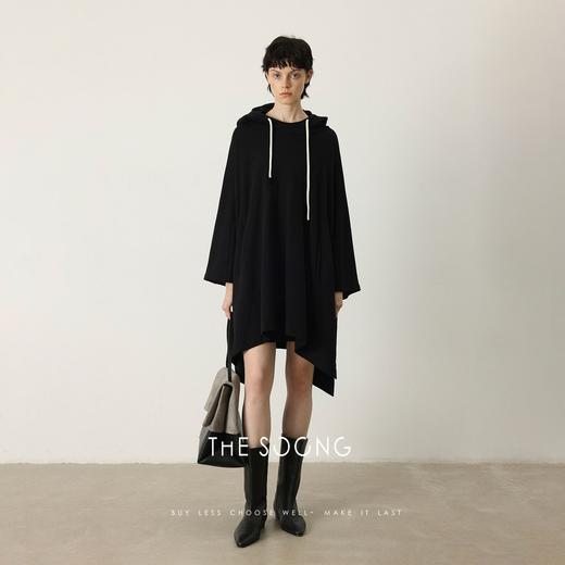 THESOONG静穆 人体力学纯棉极细四线钩针中长款连帽卫衣HXWY7288 商品图9