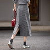 【08/19新品】熙世界灰色波点毛呢半身裙女2025秋季新款高腰a字开叉包臀直筒裙 商品缩略图2