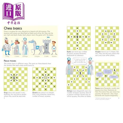 【中商原版】尤斯伯恩 国际象棋书 Usborne Chess Book 英文原版 儿童科普绘本 百科知识图画书 儿童运动游戏 进口童书 7岁+ 商品图1