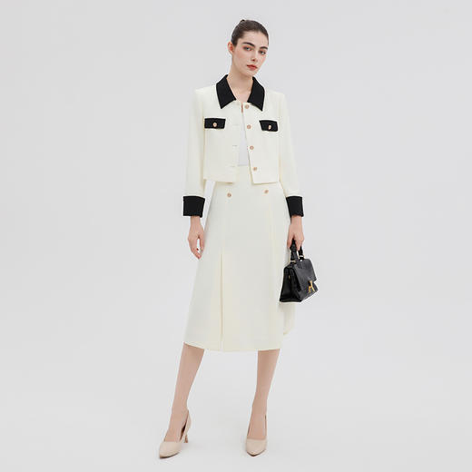 IWY/气质小香风西装套裙女法式名媛米白色珠宝设计师职业裙装C15116+S15116 商品图0