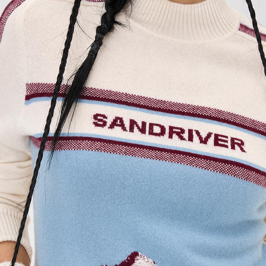 羊绒圆领嵌花女套衫  SJF97W279N 商品图11