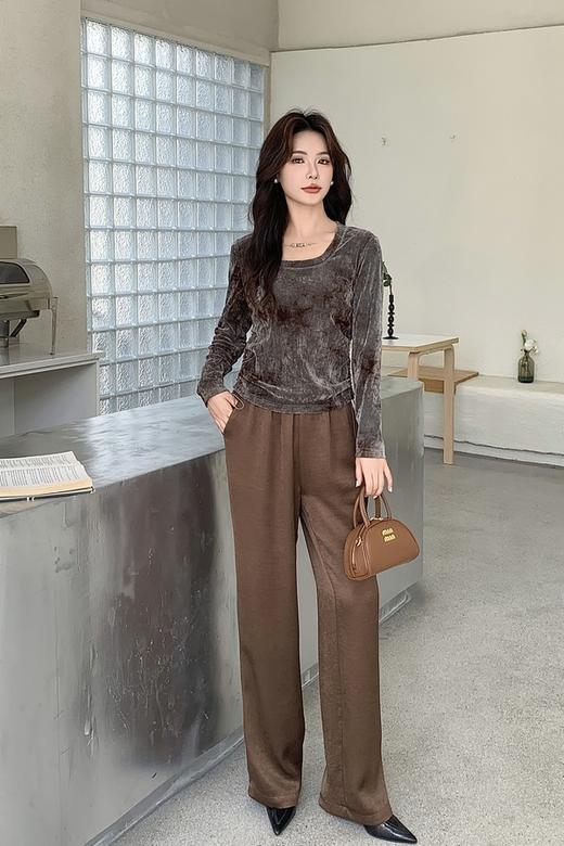 LNNNS 慵懒高腰抽绳直筒阔腿裤 21068 商品图1