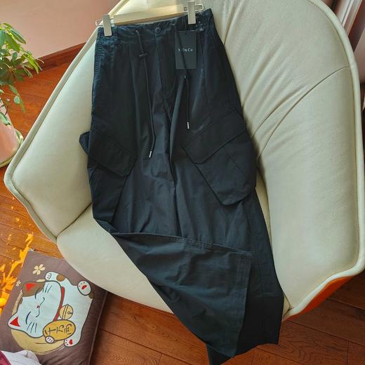 点此购买 MOCO春秋季女士抽绳高腰棉阔腿裤工装裤 ggd 327570 商品图10