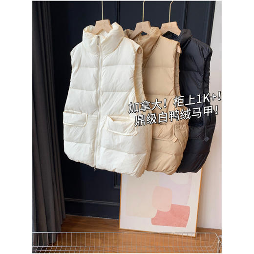 柜上1K! 白鸭绒马甲!立领柔软蓬松百搭女羽绒马甲25早秋款 商品图0