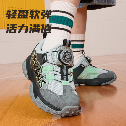 泰兰尼斯kids2025秋季新款旋钮防滑男童百搭休闲时尚透气运动鞋 T01X5C6465 商品图3