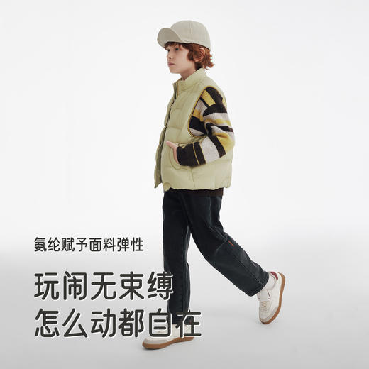 【商场同款】英氏儿童长裤秋冬牛仔休闲保暖灰色2025新款男 商品图3