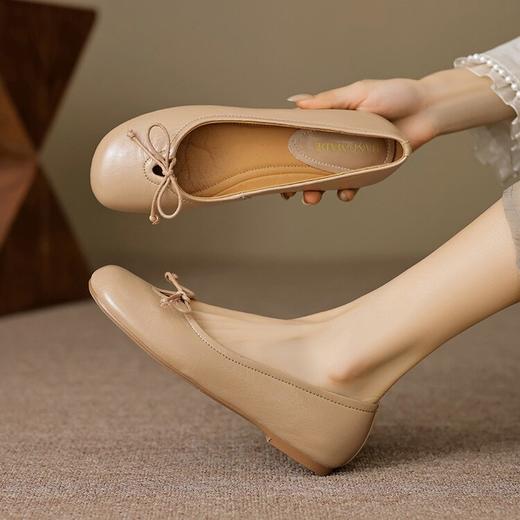 【预售5天】浅口单鞋圆头蝴蝶结通勤，软底软面平底鞋OFSM&OFSM6897 商品图0