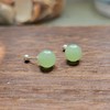 丁摩 复古999银和田玉色耳骨钉女养耳洞青玉圆形小耳环5ZF-00486 商品缩略图7