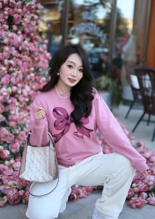 蝴蝶结休闲舒适百搭圆领长袖卫衣 商品图2