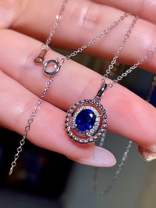 0.63ct刻面蓝宝石吊坠 商品图2