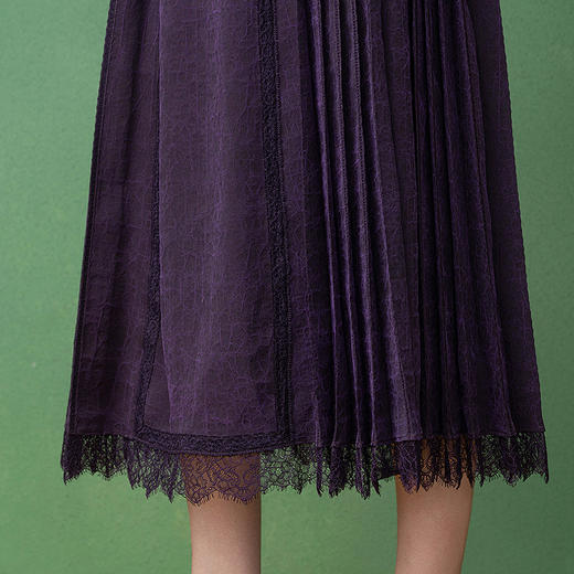 【林栖设计小店】（现货）桑蚕丝香云纱半身裙蕾丝2025秋季国风裙子女T1953300 商品图4