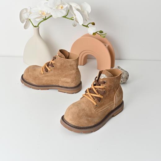 经典鲨2025年秋季新款潮流时尚牛皮革系带防滑短筒马丁靴女KW182-558071 商品图2