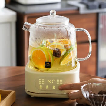 WORLD KITCHEN康宁1.2L全玻璃养生壶恒温壶多功能办公室煮茶器烧水壶0胶和0拼接 顶配款【玻璃壶+茶漏+炖盅】 /家用电器 /厨房小电 /养生壶 商品图8