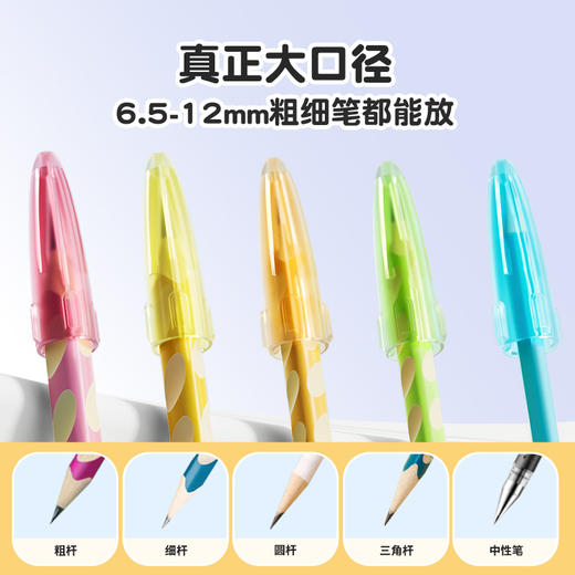 猫太子铅笔帽铅笔套小学生笔套铅笔头保护套软硅胶中性笔笔盖笔帽铅笔延长器儿童保护大三角粗杆细杆铅笔专用 商品图3