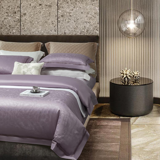 140支长绒棉染色提花四件套 韵幻紫灰 商品图3