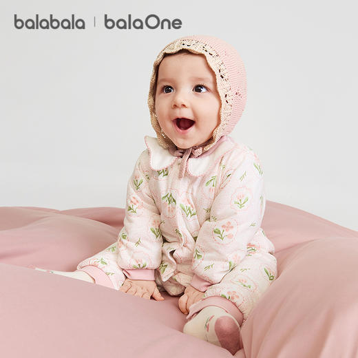 巴拉巴拉balaOne婴儿连体衣宝宝哈衣爬服2025新款加厚甜美精致萌 商品图2