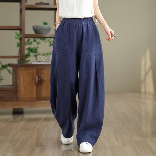 GYH 7359简约高腰松紧灯笼裤复古休闲裤练功裤 商品图2