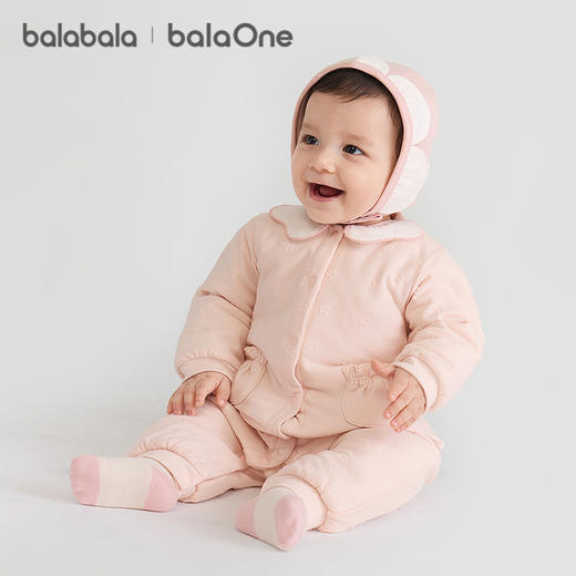 巴拉巴拉balaOne婴儿连体衣宝宝哈衣爬服2025新款加厚甜美精致萌 商品图1
