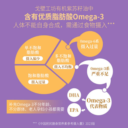 【自营】戈壁工坊有机紫苏籽油500ml*2 商品图1