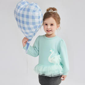 笛莎Deesha 童装女童卫衣2025冬新款女童公主风小天鹅网纱拼接卫衣