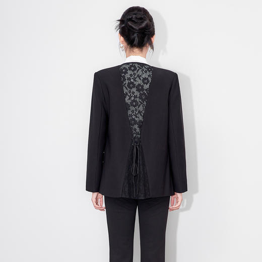 「高货wl」全新升级【铂金会员367/天猫499/差价132】(44750)洛诗琳气质优雅通勤西装2025秋季设计感蕾丝拼接外套女 商品图1