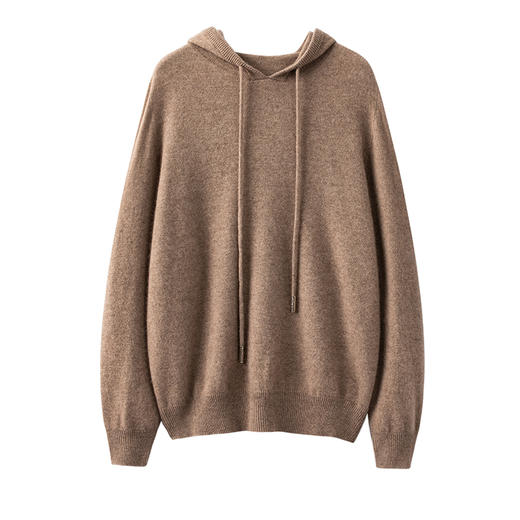 叠穿神器 纯山羊绒无缝连帽衫保暖毛衣女 商品图2