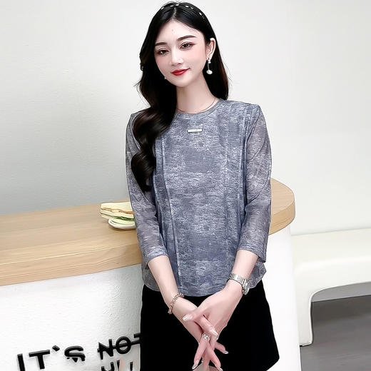 QYM 25YS05-Y时尚小衫短款圆领小衫上衣 商品图2