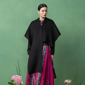 【林栖设计小店】绵羊毛披肩复古优雅2025秋季新款毛呢围巾女2953105