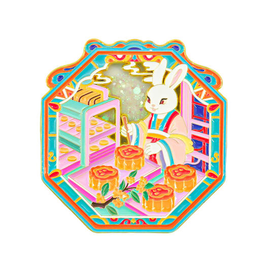 【中秋节金属流沙冰箱贴】广寒宫玉兔捣药嫦娥奔月中国风礼品伴手礼 商品图4