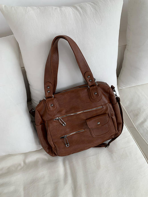 【GZ】无忧购韩版复古出差大容量手提单肩斜挎多拉链机车包包D9001（截单后3-5天发货) 商品图6