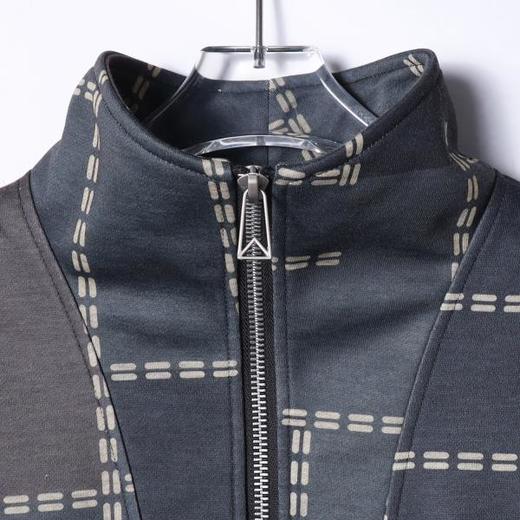 WT204SDSA男士2025新款轻奢痞帅男装撞色不规则图形半拉链立领卫衣百搭 商品图2