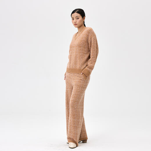 羊绒V领浮线女套衫  SJF97W288N 商品图1