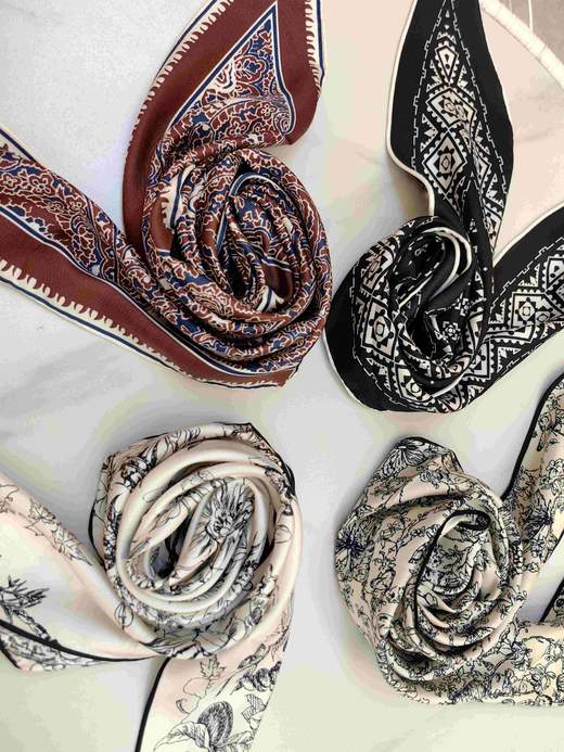 优品堂『絮语』绫罗绸缎的“绫”桑蚕丝菱形巾与三角巾 商品图12