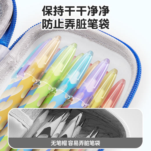 猫太子铅笔帽铅笔套小学生笔套铅笔头保护套软硅胶中性笔笔盖笔帽铅笔延长器儿童保护大三角粗杆细杆铅笔专用 商品图5