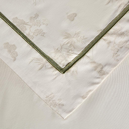 多喜爱 全棉提花四件套 成竹/如玉hl【高密全棉】【提花工艺】【国风刺绣】流苏挂饰 轻奢礼盒 商品图1