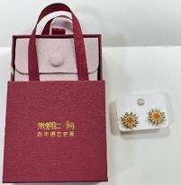 朱炳仁铜一路向阳耳钉项链 商品图5