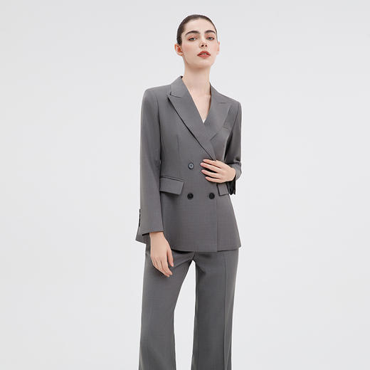 IWY/气质英伦风西装套装女秋冬新款灰色总裁上班职业装阔腿裤C14213+P34213 商品图3