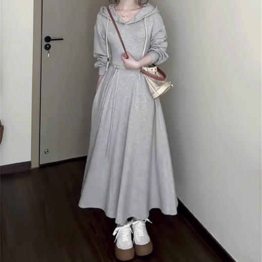 裁缝学苑AH53连帽长袖连衣裙纸样女装新款韩系卫衣长裙子样板图纸 商品图5