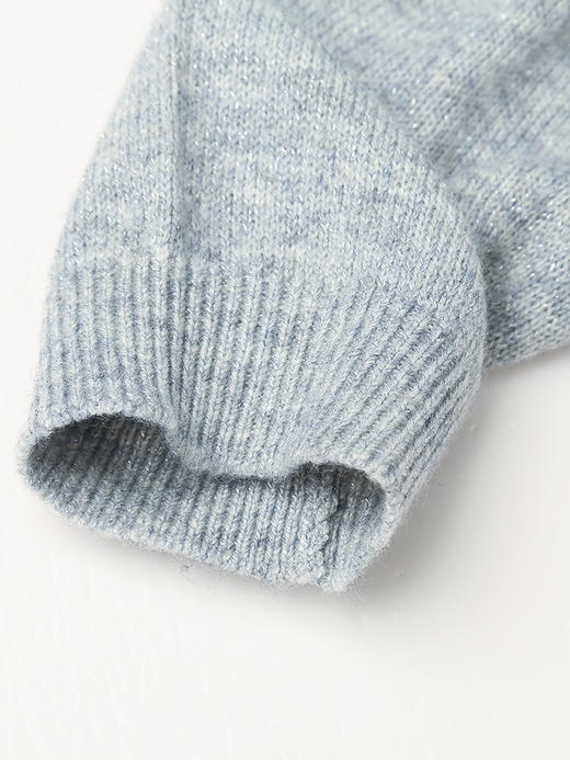 紫色 V 领针织开衫女春秋季新款 温柔风宽松显瘦五分袖毛衣上衣 商品图4