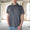 单导polo衫翻领宽松商务通勤休闲短袖纯色透气吸汗t恤半袖速干男 商品缩略图1